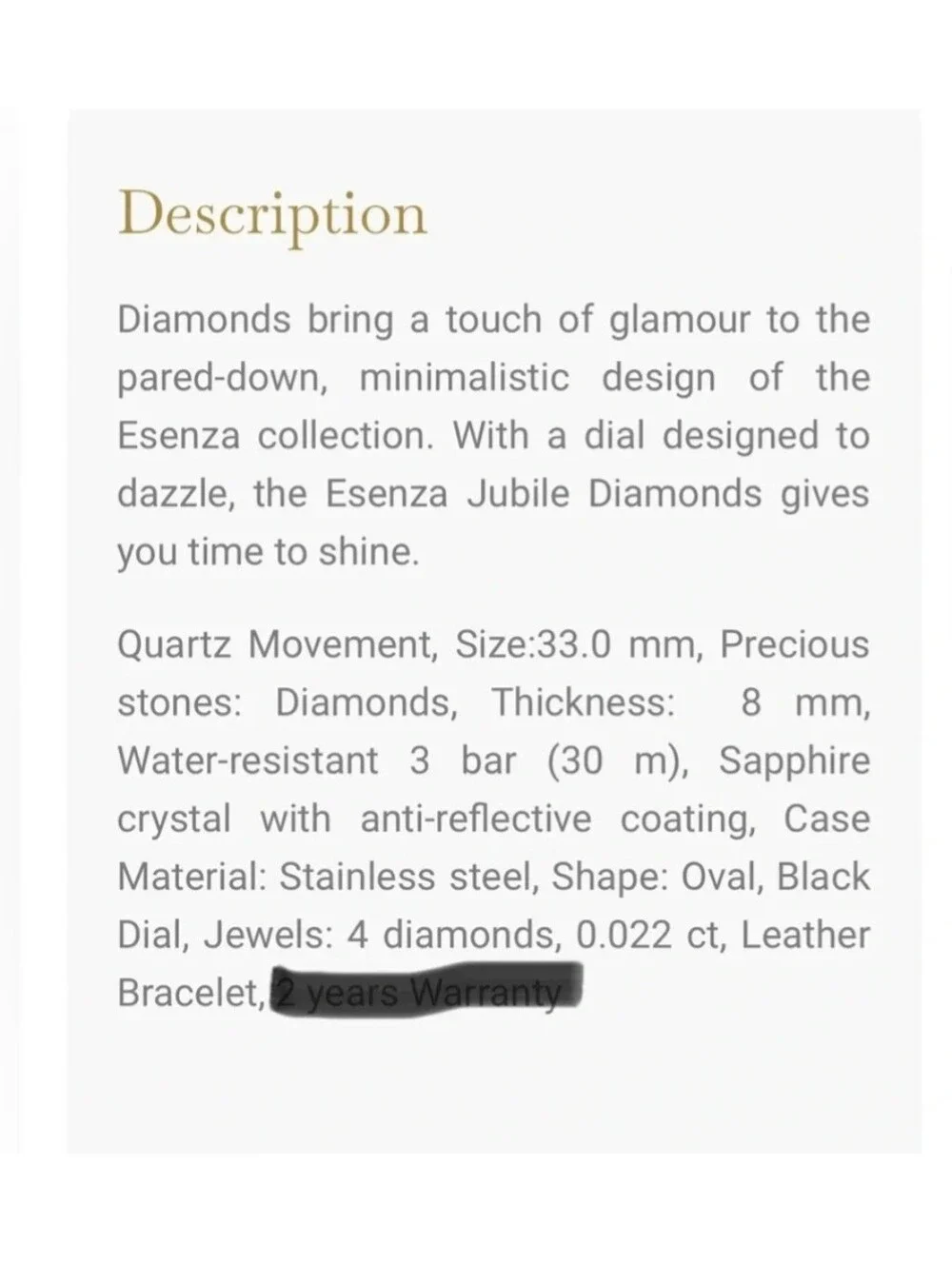 Vintage Rado Jubile Esenza Diamonds Ladies Watch 33mm